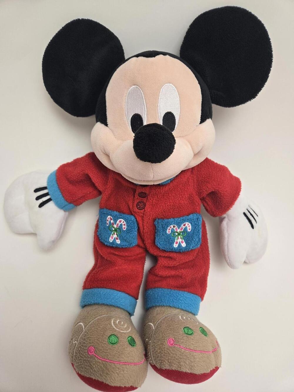 Disney Store Mickey Mouse Wearing Holiday Pajamas! (12 inch)